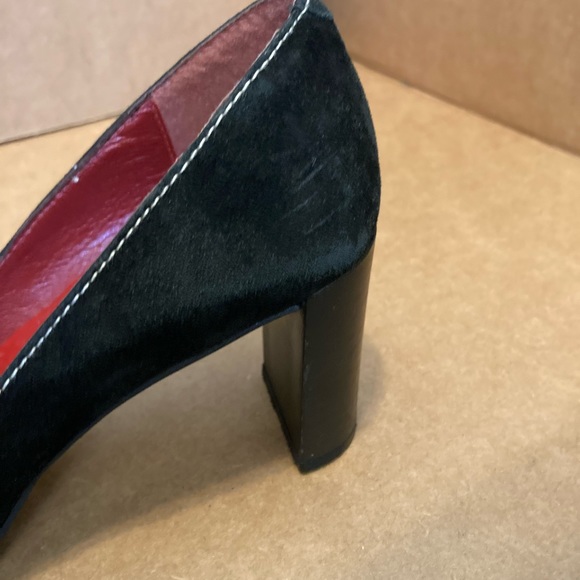 SOLD Black suede high heel shoes with a buckle on the side by Unisa - Picture 3 of 10